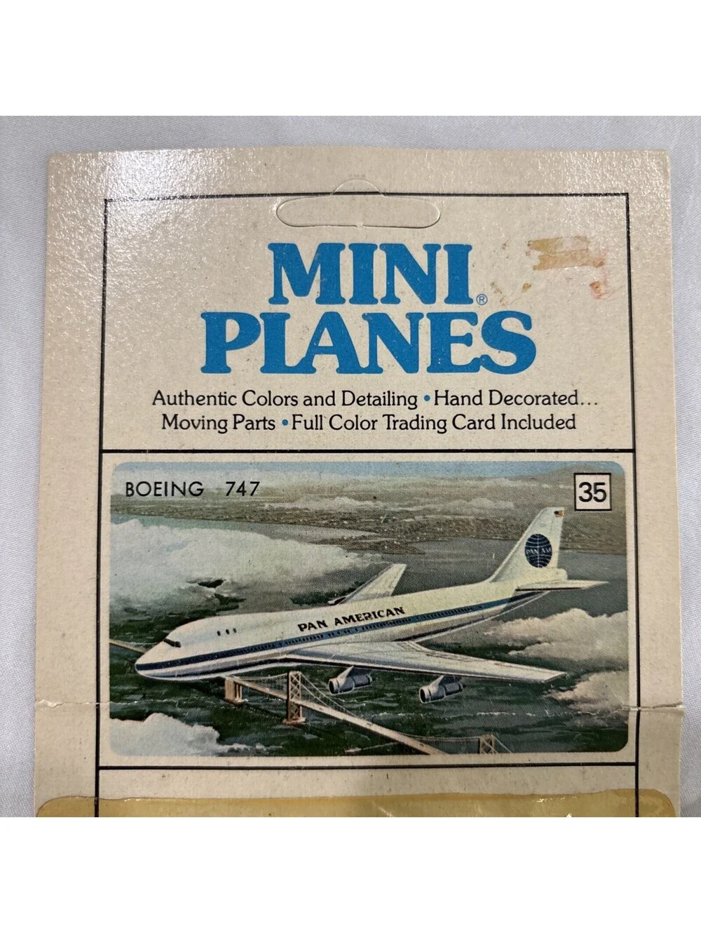 BACHMANN MINI PLANE #35 BOEING PAN AM 747, Toy Model 5” Taiwan, Sealed New
